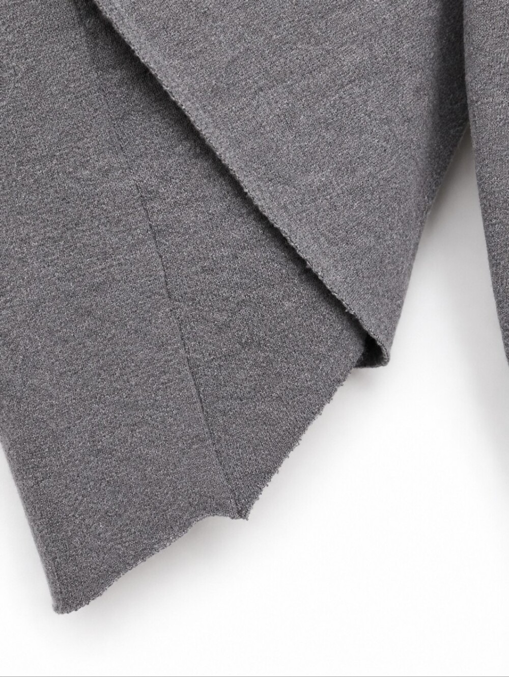 Wild Fable Gray Cropped Fleece Sweatshirt Women's Small Oversized Raw Hem - Picture 4 of 4